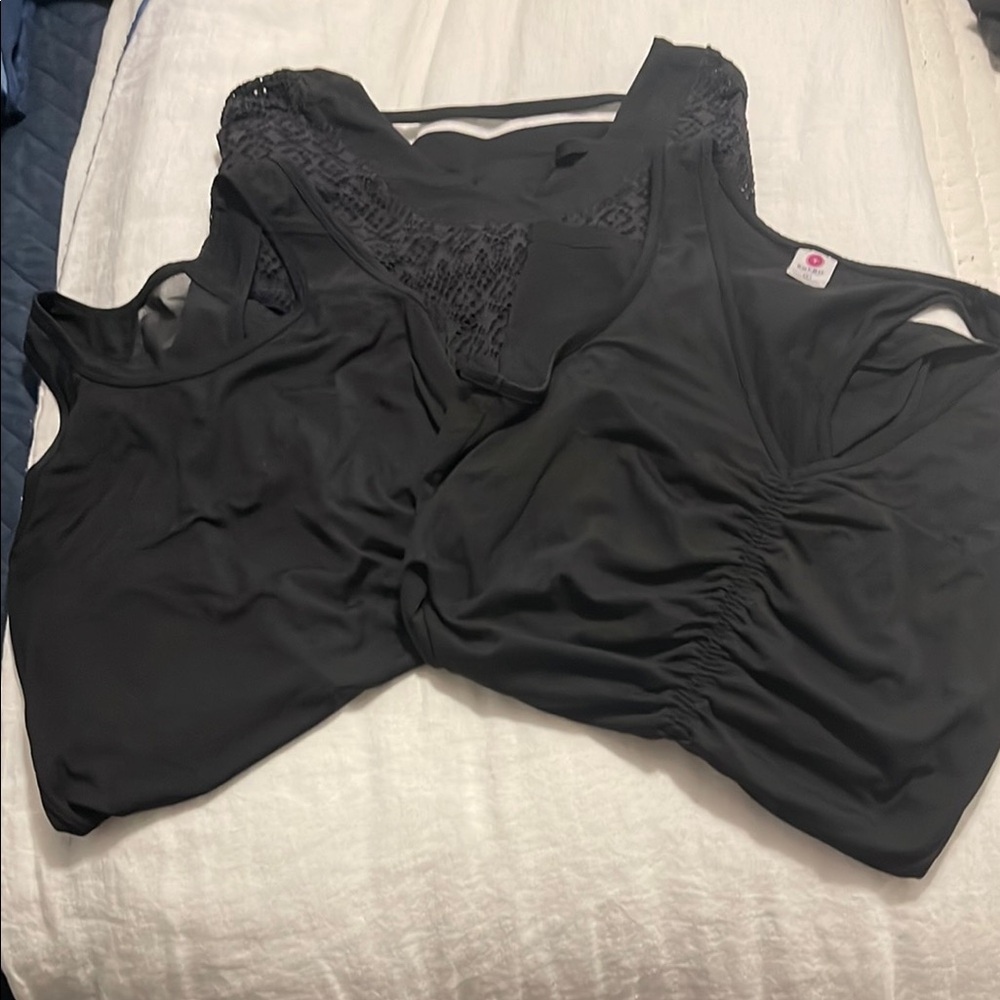 SOYBU Bundle 2 tank tops and long sleeve opened back top